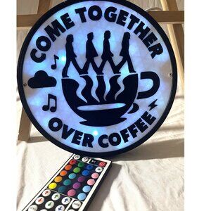John Lennon The Beatles 3d printed coffee wall lamp COME TOGETHER OVER COFFEE